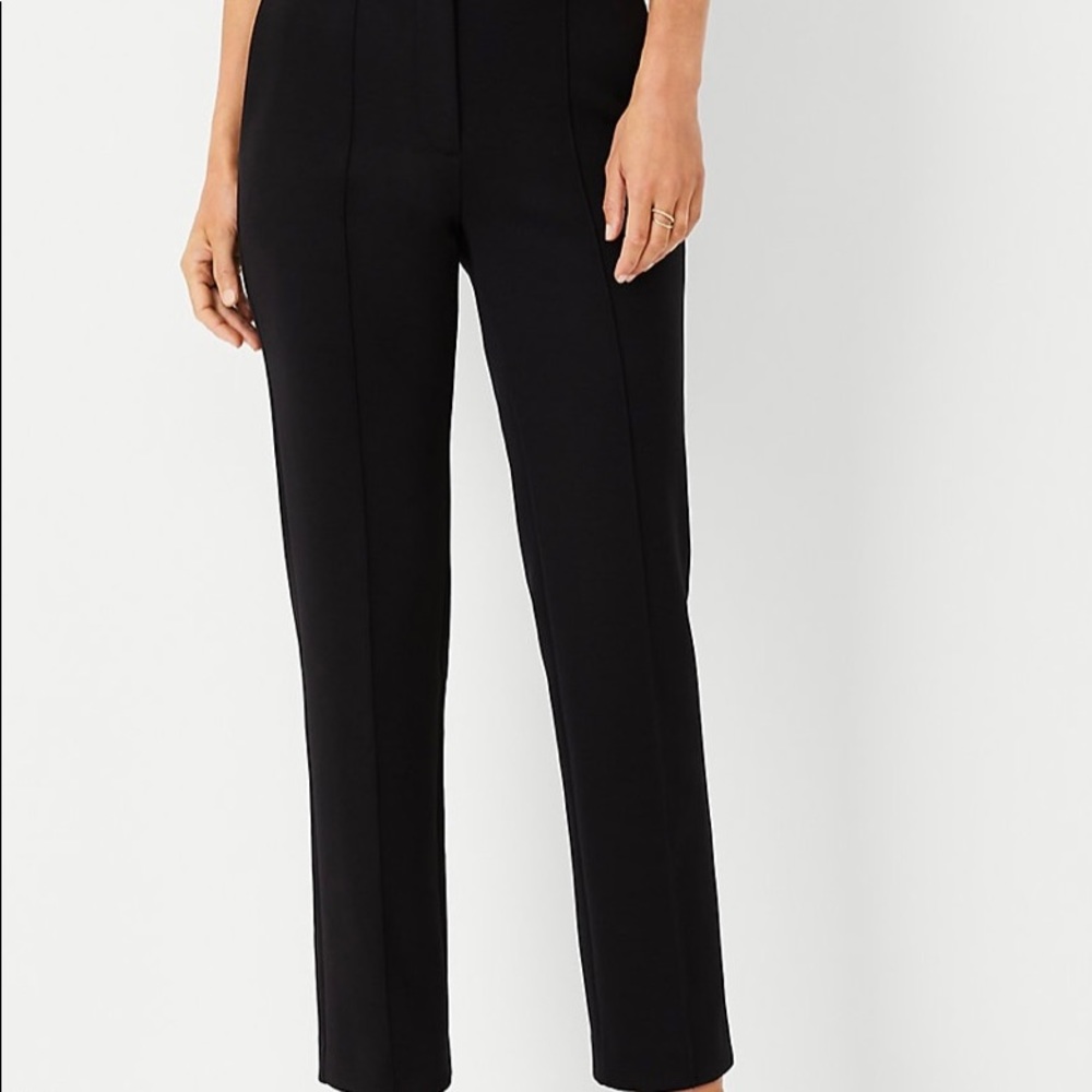Ann Taylor The High Rise Pintucked Straight Leg Pant In Double Knit